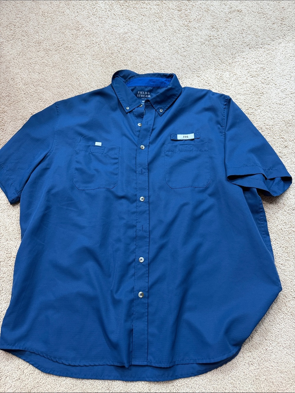 Field & Stream Men’s Short-Sleeve Button-Down Shirt — Royal Blue